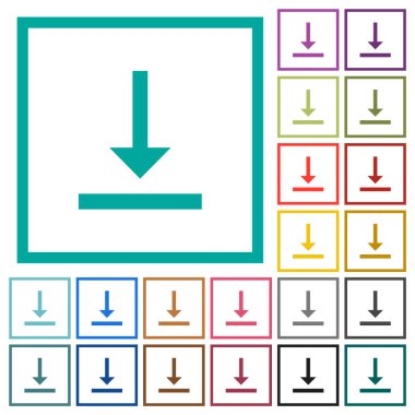 Beyaz arkaplanda çeyrek çerçeve ile alt düz renk simgelerini dikey hizala