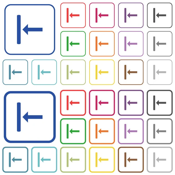 Wyrównaj Lewego Koloru Płaskie Ikony Zaokrąglonych Ramkach Kwadratowych Zestawie Wersje — Wektor stockowy