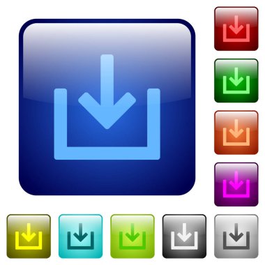 Öge simgelerini yuvarlak kare renkli parlak düğme ile içeriye aktar