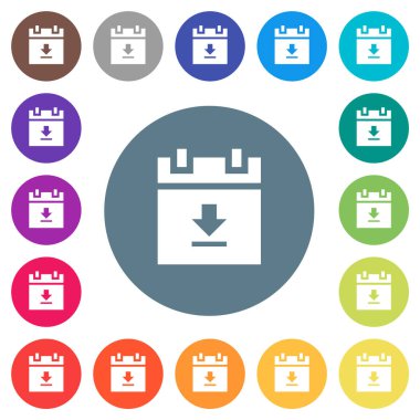 Düz beyaz simgeleri yuvarlak renk arkaplanlarına indir. 17 arkaplan renk varyasyonu dahil.