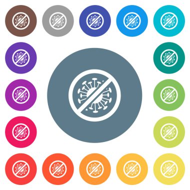 Yuvarlak renkli arka planda düz beyaz simgeler yok. 17 arkaplan renk varyasyonu dahil.