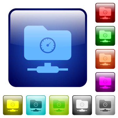 Yuvarlak kare renkli parlak düğmeli FTP kota simgeleri