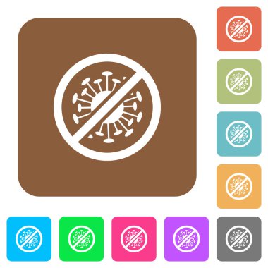 Yuvarlak kare renkli arkaplanlarda covid düz simge yok.