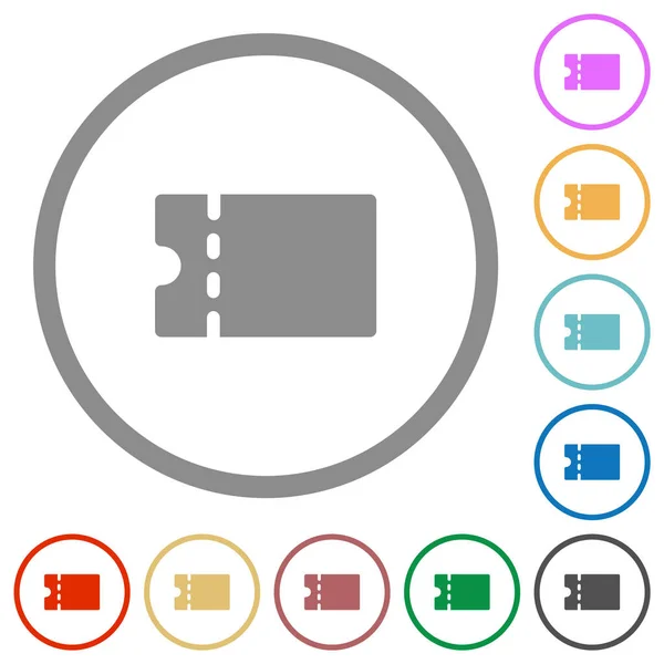 Blanco Kortingsbon Platte Kleur Pictogrammen Ronde Contouren Witte Achtergrond — Stockvector