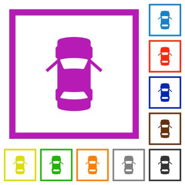 Beyaz arkaplanda kare çerçeveli düz renk simgeleri olan ön kapı göstergesini aç