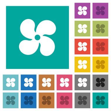 Vantilatör seviyesi 4, düz arkaplan üzerinde çok renkli düz simgeler. Uçan veya etkin efektler için beyaz ve koyu simge varyasyonları.