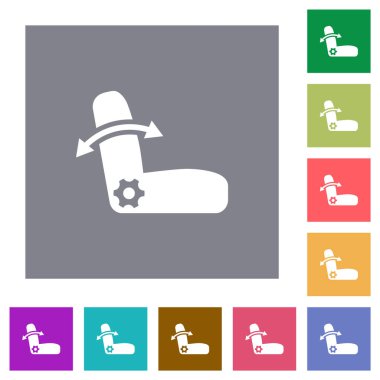 Basit renk kare arkaplan üzerindeki oto koltuğu ayarlama simgeleri
