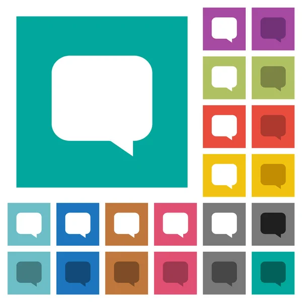 Empty Chat Bubble Multi Colored Flat Icons Plain Square Backgrounds — Stock Vector