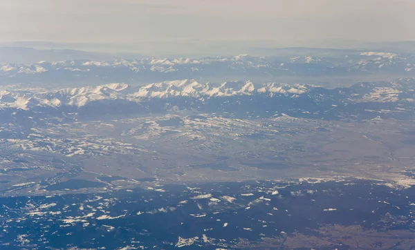 Mening Van Berg Alpen Van Europa Vanuit Vliegtuig — Stockfoto