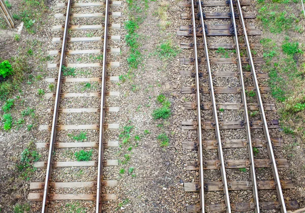 Demiryolu Çim Yukarıdan Görüntülemek — Stok fotoğraf