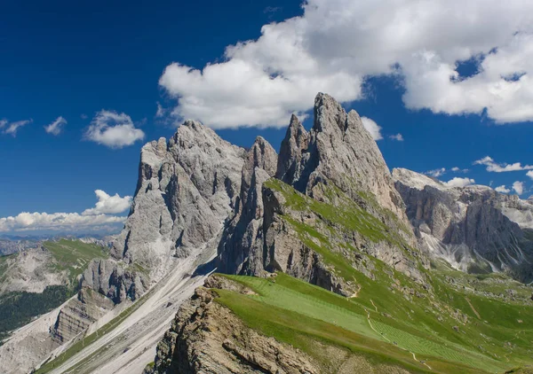 Alpesi Hegyi Csúcs Olaszország Alpok Seceda Odle Dolomitok — Stock Fotó