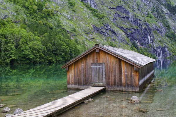 Water Hut Obersee Lake Bavaria Germany — Stock Photo, Image