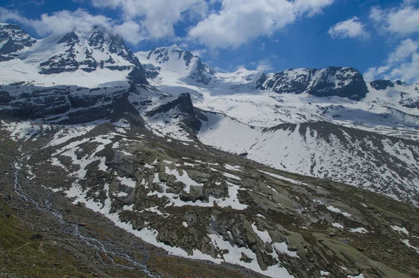 Gran Paradiso Csúcs Olaszországban Aosta Völgy Nemzeti Park Nyári Jelenet — Stock Fotó
