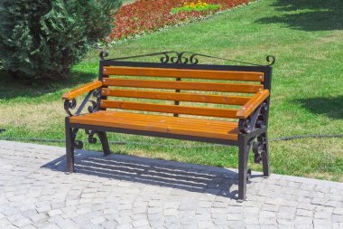 Yeşil Park boş ahşap Bank