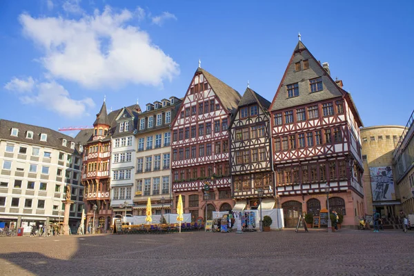 Frankfurt Am Main, Almanya - 05 Şubat 2015: eski merkezi Frankfurt Am Main şehri, Romer. Almanya