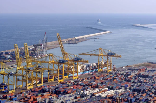 Barcelona Spanje September 2011 Industriële Haven Van Barcelona Spanje Containers — Stockfoto