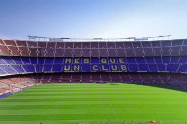 Barcelona, İspanya - 28 Eylül 2011: Nou Camp Stadyumu Barcelona City, İspanya futbol ya da futbol. geniş görüş