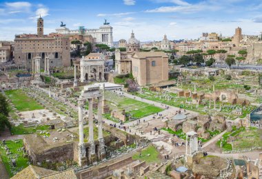 Roman Forum kalıntıları Roma şehir, İtalya