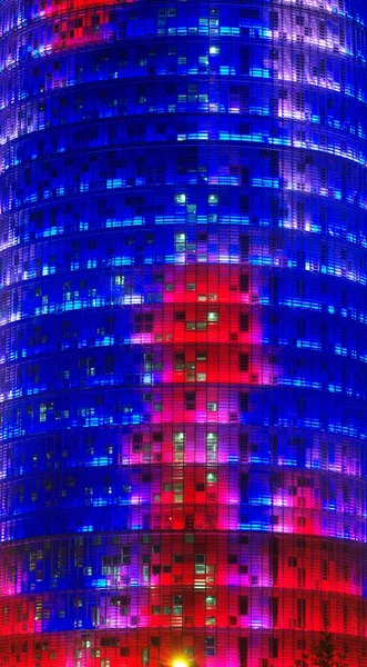 Barcelona España Septiembre 2011 Torre Agbar Barcelona España Escena Nocturna — Foto de Stock