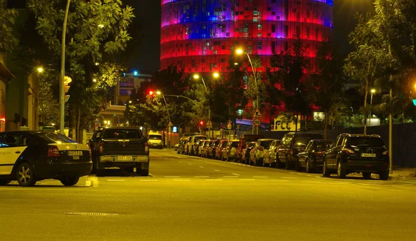 Barcelona Espanha Setembro 2011 Rua Perto Torre Agbar Cidade Barcelona — Fotografia de Stock