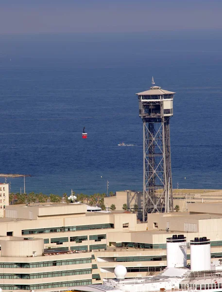 Teleferik Deniz Barcelona City Spanya — Stok fotoğraf