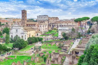 Roman Forum kalıntıları Roma şehir, İtalya