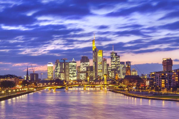 Magnifique Paysage Urbain Francfort Sur Main Allemagne Scène Nuit — Photo