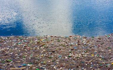 Göl kirliliği plastik torba ve zehirli atık su ile