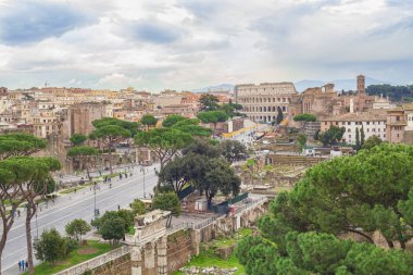 Roma şehrinin manzarası, İtalya. hava görünümü