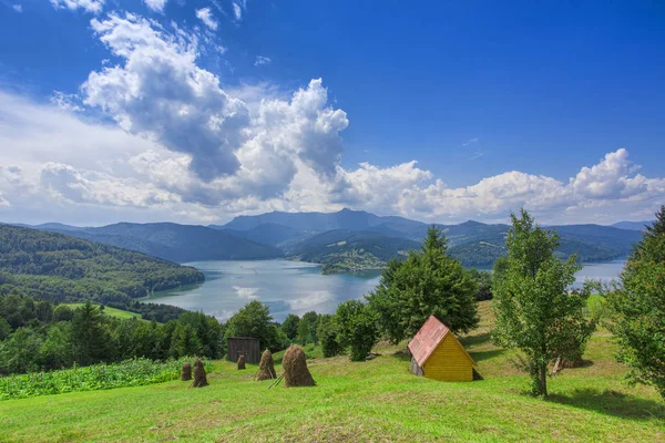 Озеро Гірський Ландшафт Карпати Румунія — стокове фото