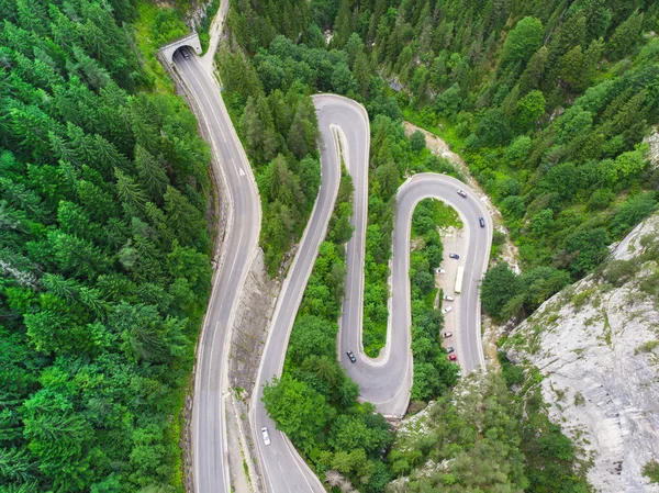 Entrada Túnel Floresta Visão Aérea Drone — Fotografia de Stock