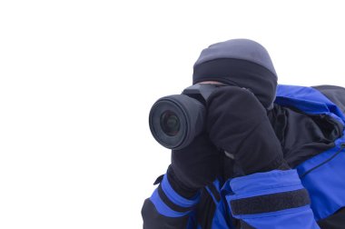 casus adam beyaz izole fotoğraf çekmek