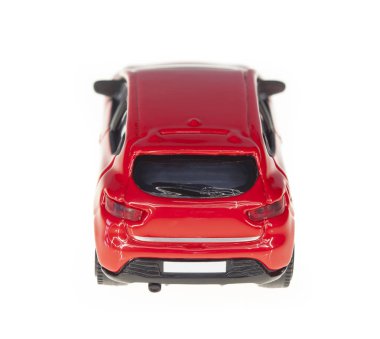 izole kırmızı ve parlak oyuncak araba