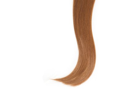 izole metin için boş alan ile parlak kahverengi saçlar