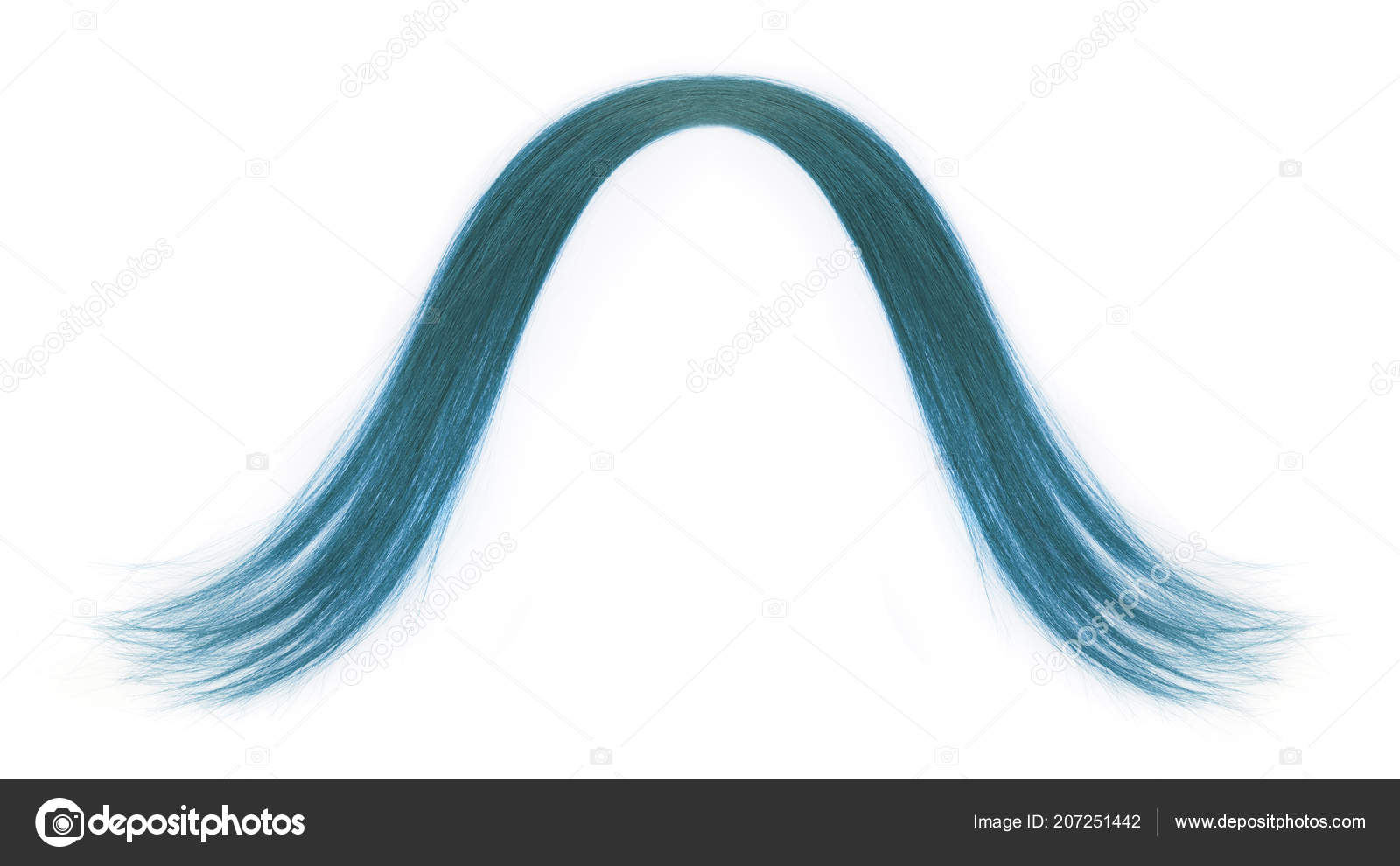 Blue Hair Face Wig Isolated White Background Stock Photo