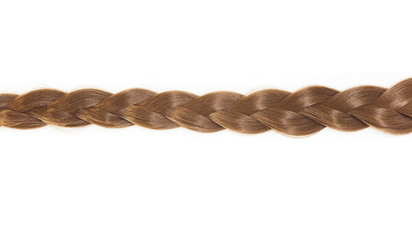 knitting hair tail isolated on white