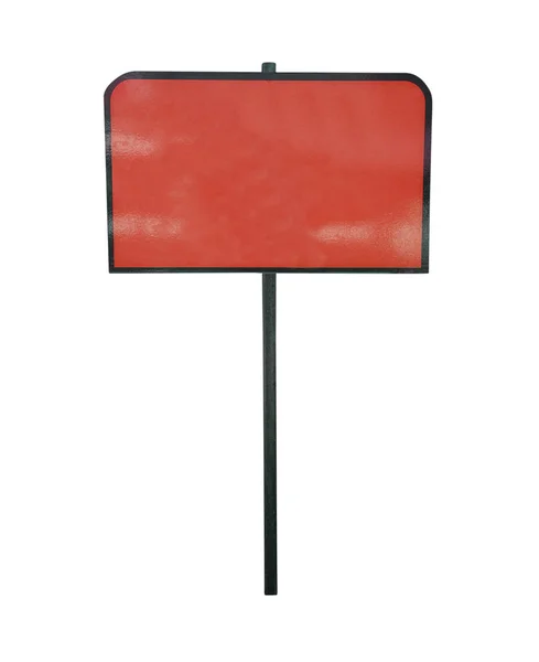 Red Sign Post Isolated White — Stock Photo, Image