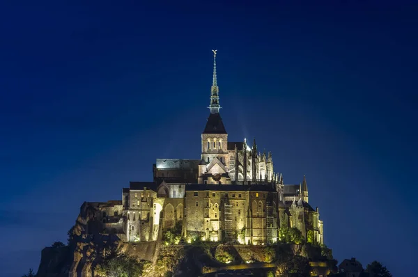 Saint Michel Slavný Castlein Francie Noční Scéna — Stock fotografie