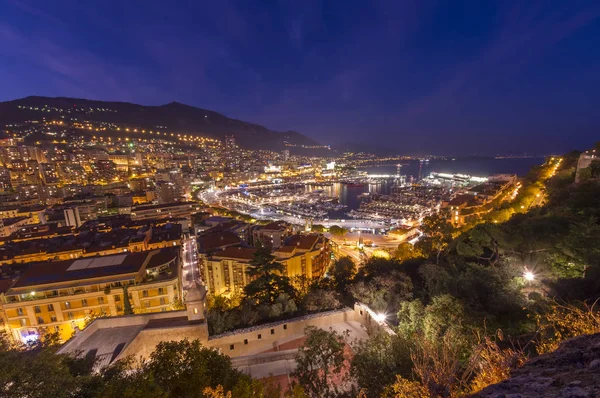 Monte Carlo Cidade Mônaco Noite — Fotografia de Stock