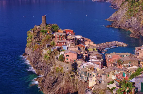 Stara Wioska Vernazza Cinque Terre Włochy — Zdjęcie stockowe