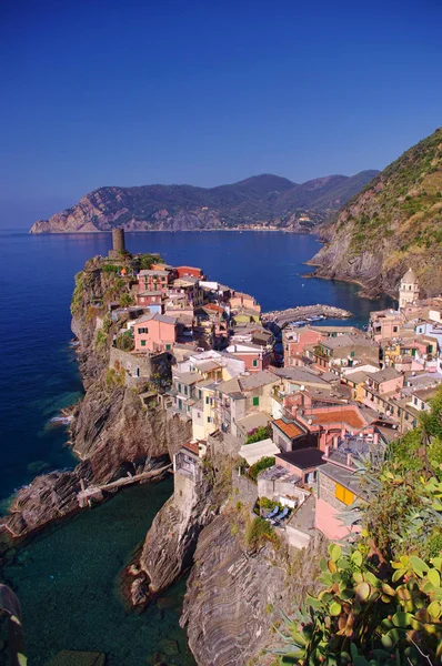 Talya Cinque Terre Deki Vernazza Eski Köyü — Stok fotoğraf