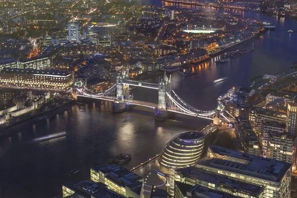 Tower Bridge Ciudad Londres Escena Nocturna — Foto de Stock