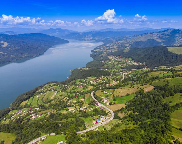 Mountain Spring Lake Izvorul Muntelui Romania Vista Aerea Drone Professionale — Foto Stock