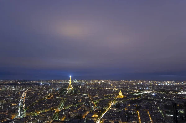 Paris Fransa Cityscape Güneş Battıktan Sonra — Stok fotoğraf