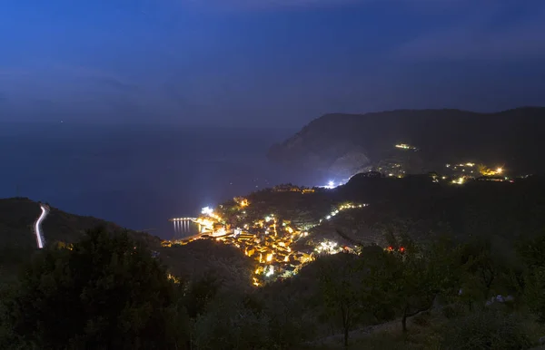 Monterosso Fiskeläge Natten Cinque Terre Italien — Stockfoto