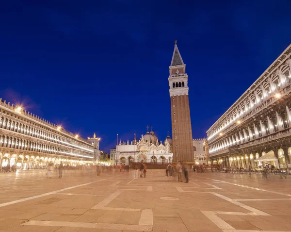 Площадь Сан Марко Ночью Венеция Италия — стоковое фото