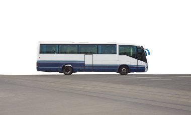 beyaz izole şehir ulaşım için büyük modern otobüs