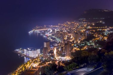 Gece, Monaco, Monte Carlo cityscape