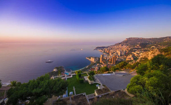 Zonsondergang Zonsopgang Monte Carlo Stad Monaco — Stockfoto