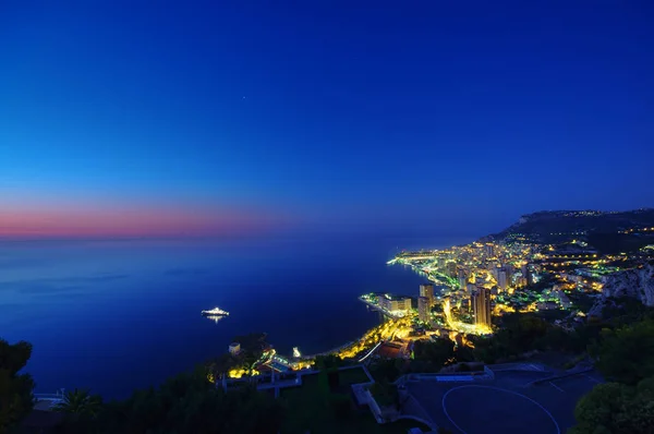 Cidade Monte Carlo Noite Mónaco — Fotografia de Stock